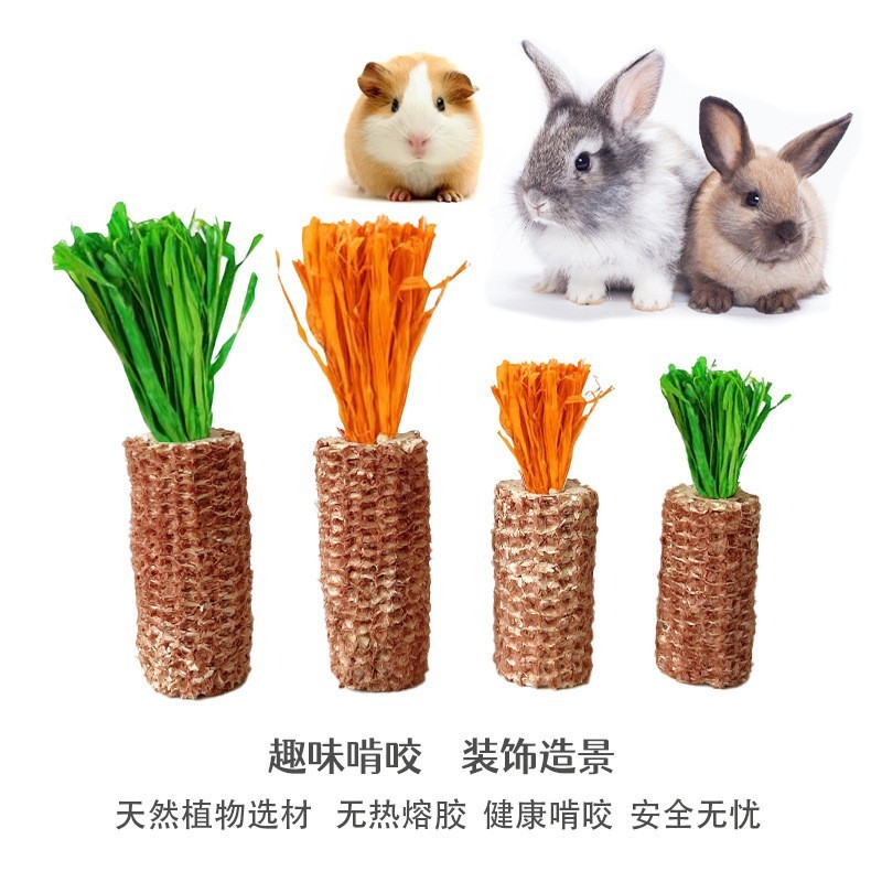 Japonês Pet mordida rabanete Hamster brinquedo cobaia coelho chinchila núcleo de milho pele de milho Molar vara para pai