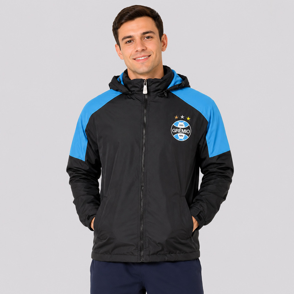 Jaqueta Grêmio Parka Solid Preta