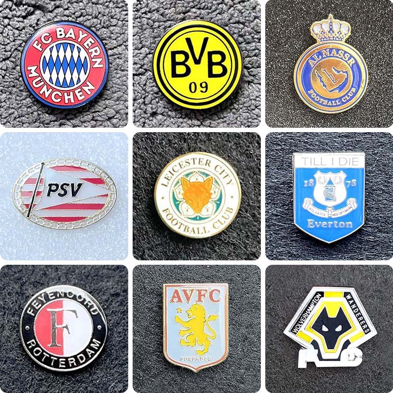 Bayern Broche de Metal Dortmund com emblema de lembrança da equipe Al Nassr Emblema de futebol Wolves
