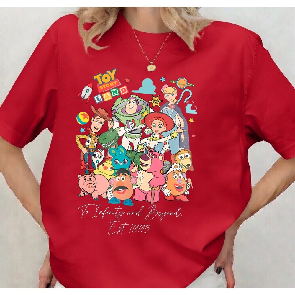 Detalhes do Camiseta Infantil Retrô Estampa Toy Story Criança Frase To Infinity and Beyond Animação Filme