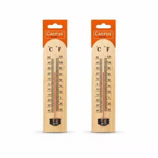 Kit 2 Termometros Madeira Ambiente Sauna Cozinha Parede Casa