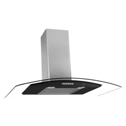 Coifa de Parede Terim Vidro Curvo Black-inox 75cm Inox e Vidro com Exaustor Depurador Preto 220V