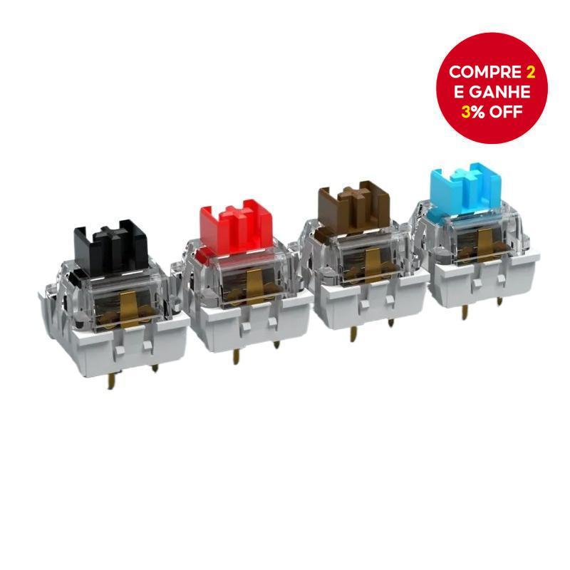 30/50/90 Pcs Interruptores De Teclado Mecânico Tátil De 3 Pinos Para MX/Outemu/Redragon Com RGB , Escova E Extrator Grát