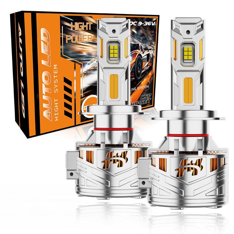 Farol de carro LED com 6 tubos de cobre H7 H13H1H119005880H4, farol alto/baixo integrado, lâmpada 6000K 160W