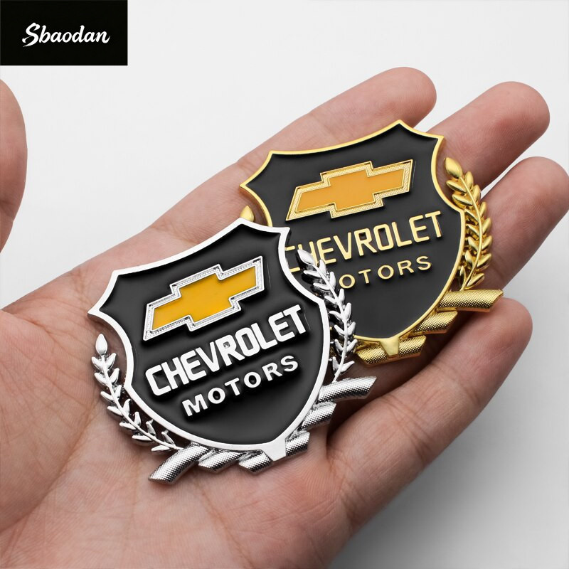 Adesivo metálico para carro, emblema para janela lateral Chevrolet Onix Cruze S10 Omega Prisma Celta Astra Sonic Aveo S