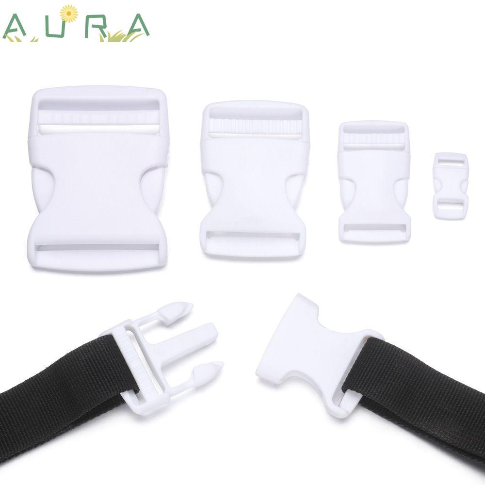 AURA 2/5/10/20/30pcs Fivela Curva Hardware Dupla Ajustável Plástico Branco Paracord Pulseira Bloqueio