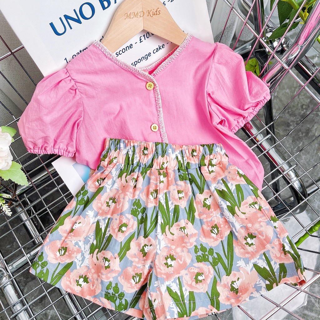 Meninas terno de manga curta verão 2026 novo estilo roupas infantis moda roupas infantis bebê menina roupas de verão ter