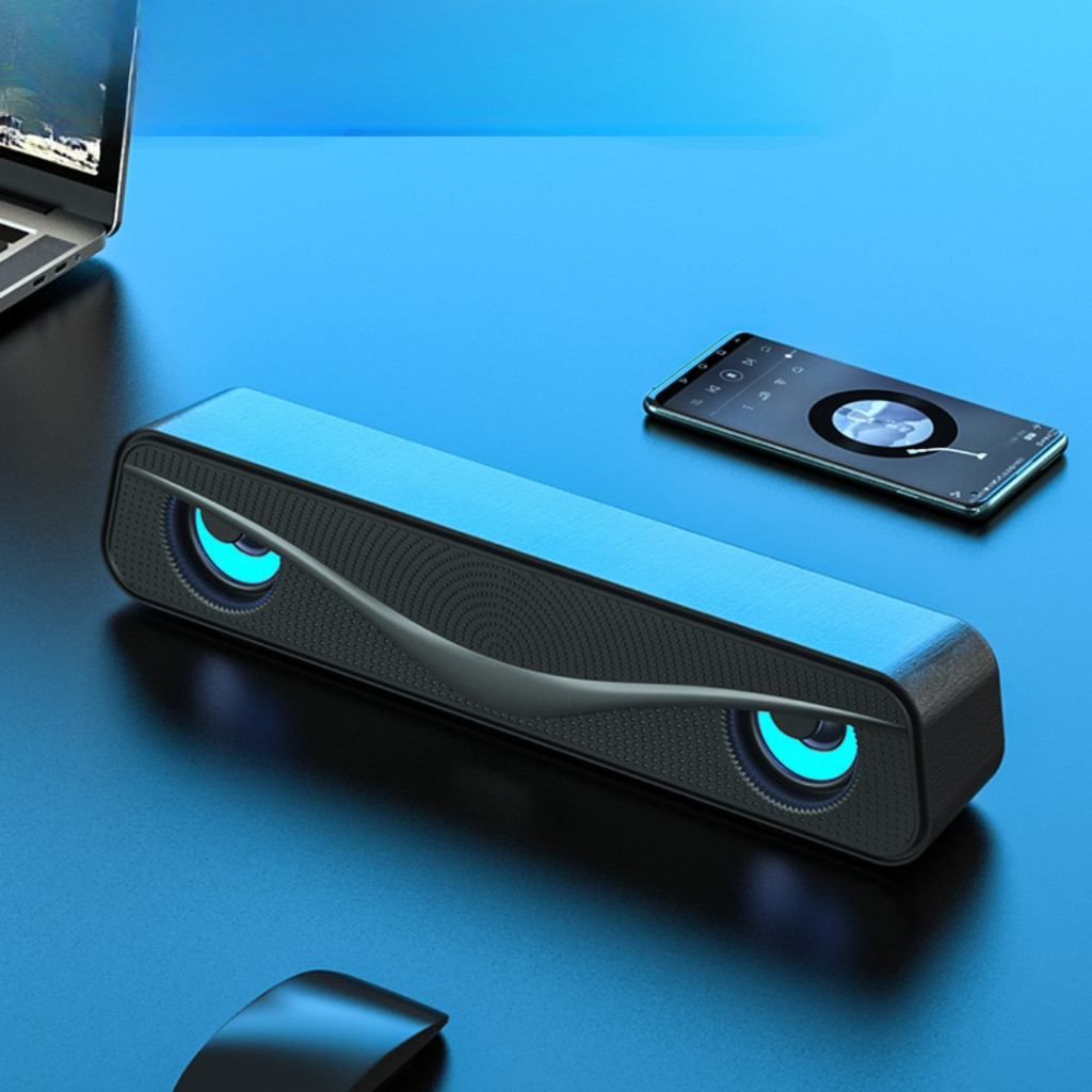 Caixa De Som Para PC Subwoofer Soundbar LED RGB Tv Computador Notebook 830