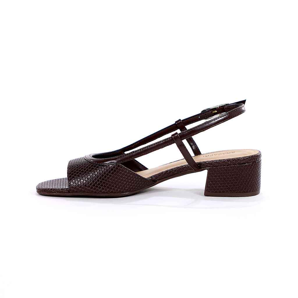 Sandália Anacapri Peep Toe Texturizado Marrom - Feminino · foto 2