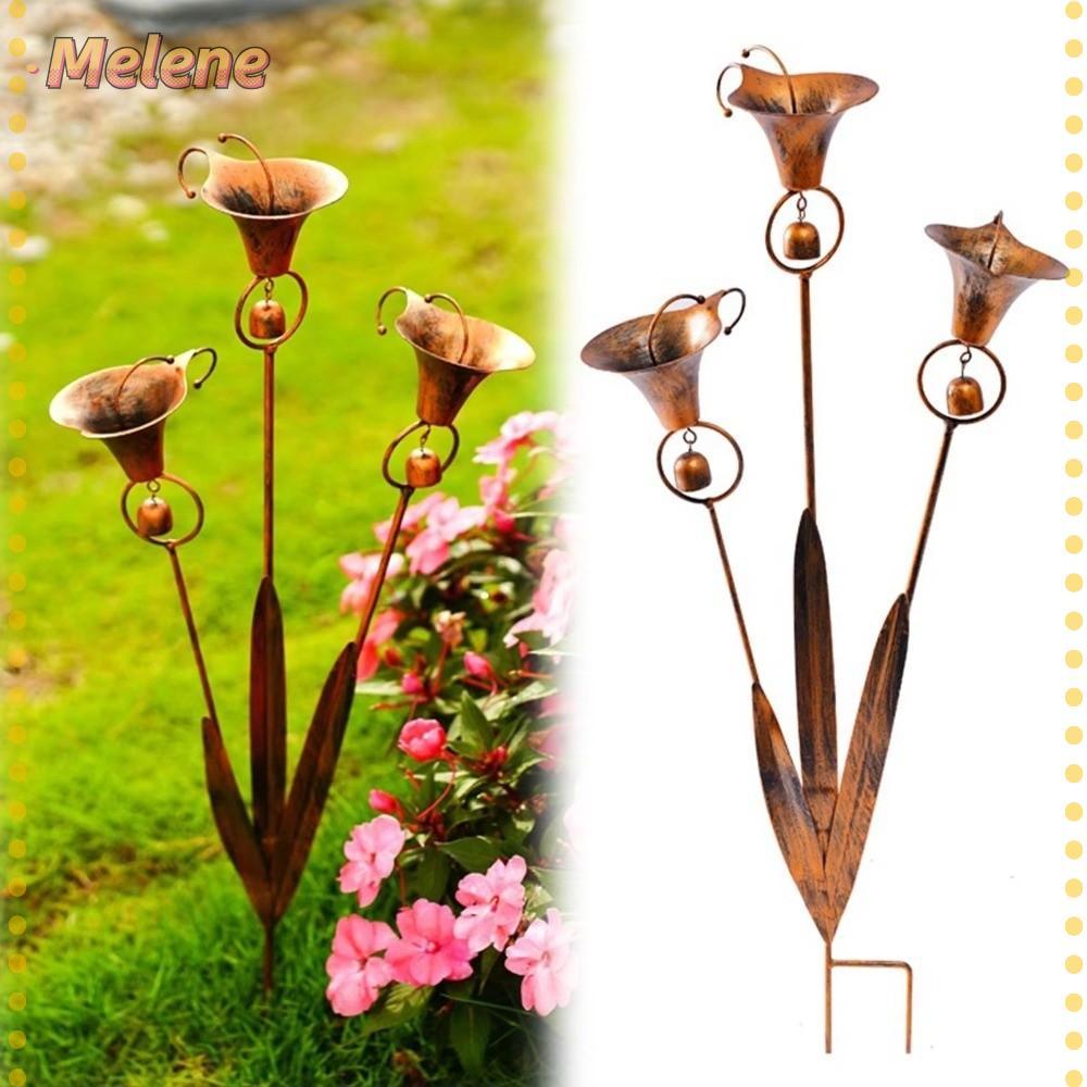 Estaca De Jardim MELENEY9 , Escultura De Três Lírios De Calla , Flores De Carrilhão De Vento , Feita À Mão