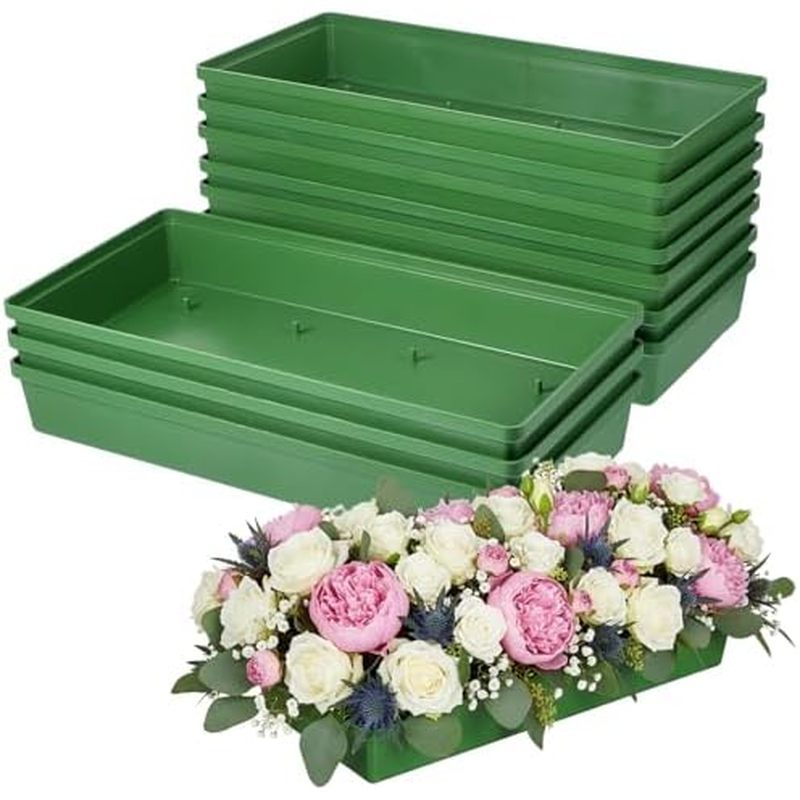 10pcs Bandejas De Espuma Floral Para Arranjo De Flores , Suporte Retangular , Placas De Fixação De Lama De Plástico Tige