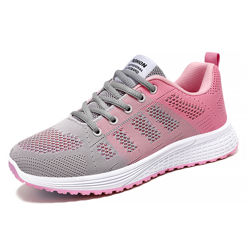 Sapatos femininos primavera tamanho grande sapatos esportivos sapatos de malha moda All-Match único sapatos sola macia s