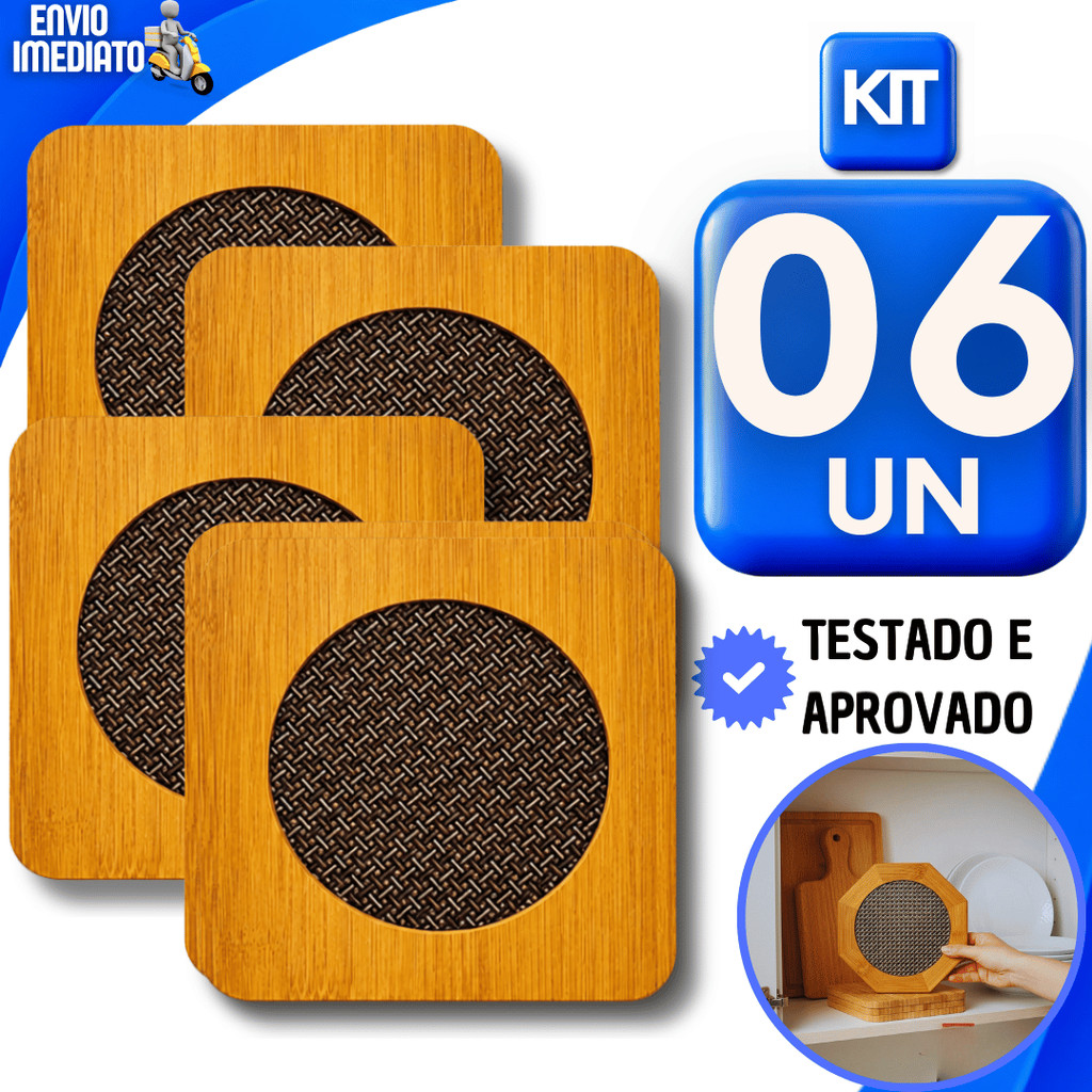 Utilidades Descanso de Panela Bambu Alta Qualidade Casa Cozinha Buffet Pratico Restaurante 14.5cm