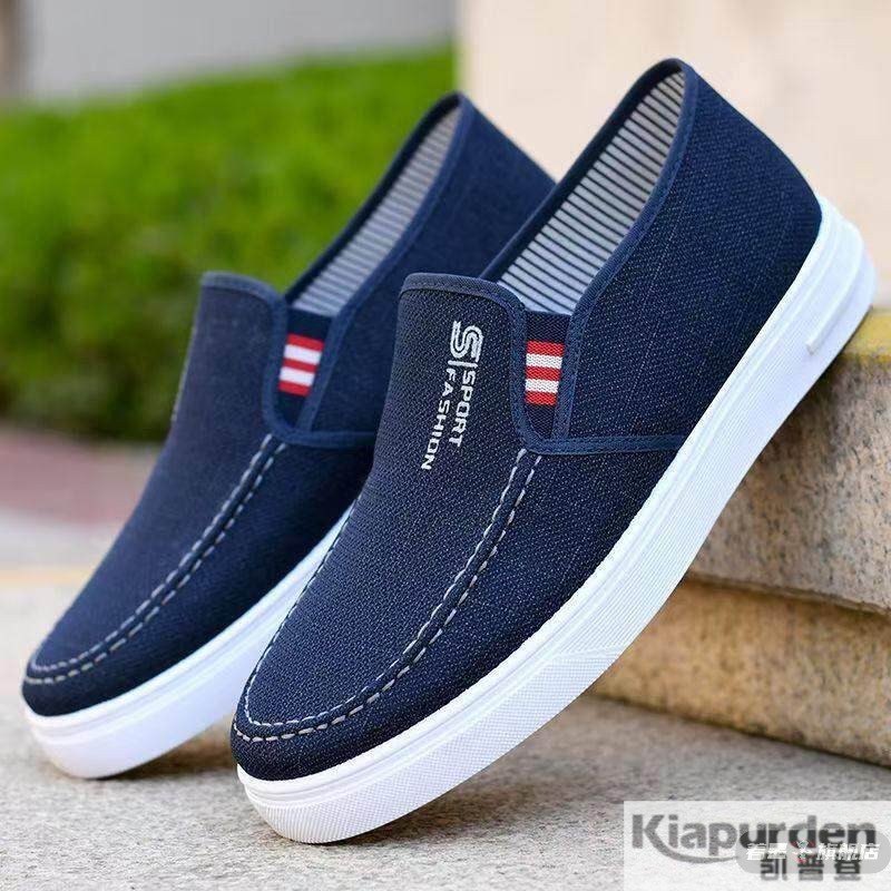 Sapatos masculinos casuais de pano plano vela sapatos masculinos novo estilo velho pequim ervilhas sapatos masculinos le