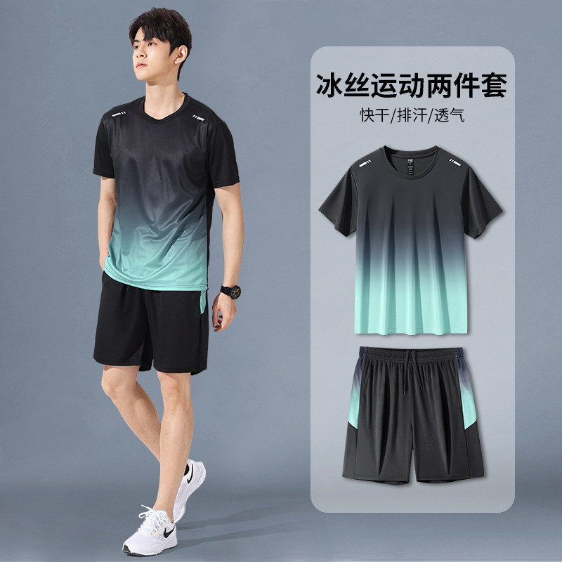 Terno de treinamento terno roupas de Fitness masculino de secagem rápida adolescente meninos Shorts esportivos correndo 