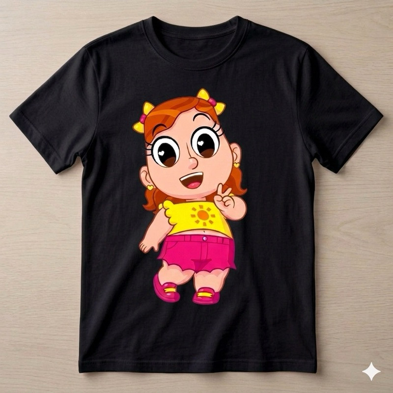 Camiseta Infantil Personagem MC divertida Unissex 100% Algodão Branca Confortável