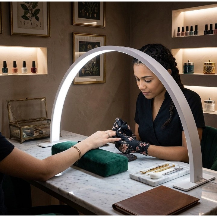 Luminária LED Meia Lua de Mesa Ajustável para Estética e Salão Beleza ONELIFE