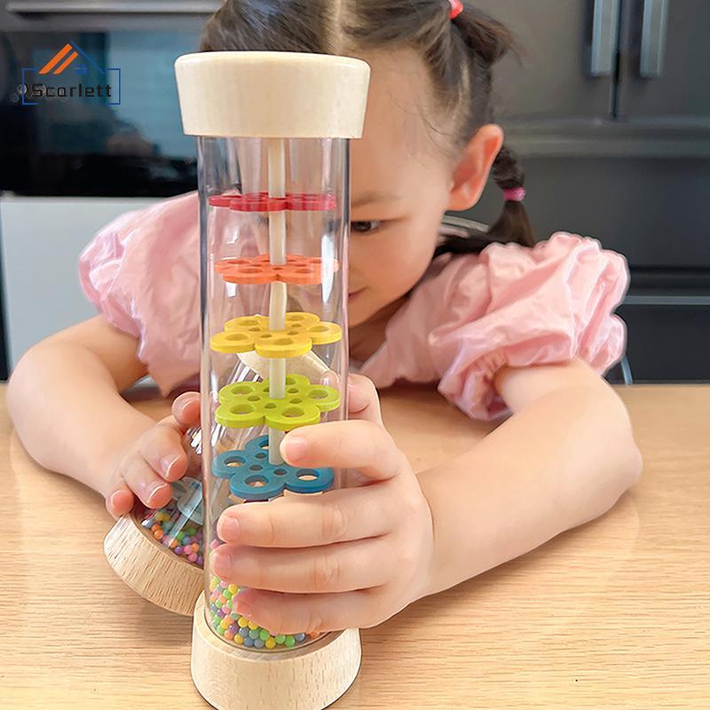 [Scarlett] Bonito Bebê Chuva Sti Chocalho Brinquedo Educativo Do Rainmaker Brinquedos Sensoriais Para Crianças [Preferid