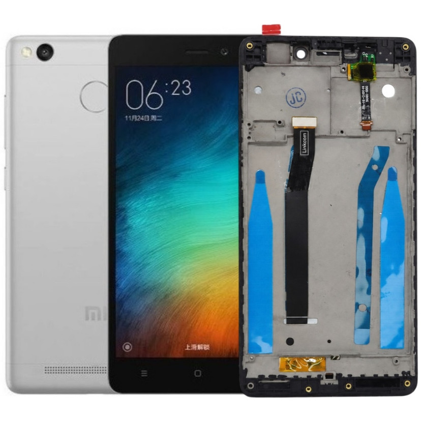 Display Redmi 3S Tela Frontal LCD IPS 1° Linha Com Aro Preto Moldura Touch Premium HD Quality 60 Hz
