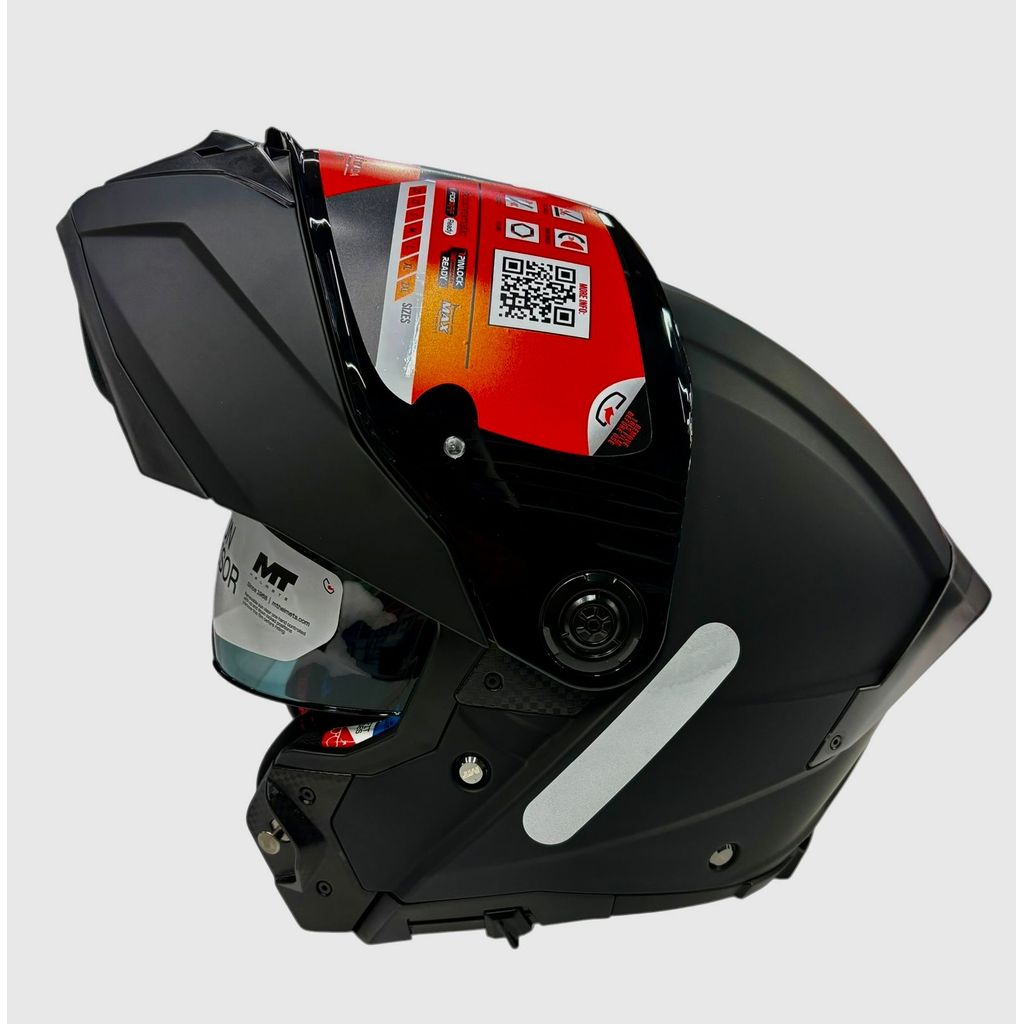 Capacete MT Helmets Atom 2 Pure A1 Preto Fosco Escamoteável Articulado Robocop