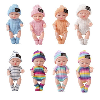 Bebê Boneca de Silicone Regeneração Realidade Bebê Dormir Mini Bonito Vestido De Realidade Brinquedo Cr Dia Presente