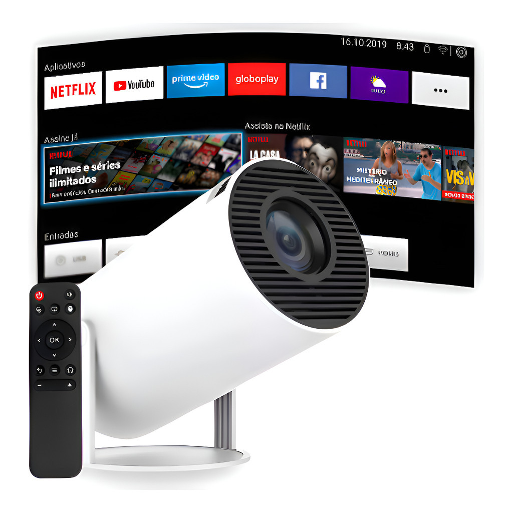 Mini Projetor Portáti Full Hd Smart Wifi Cinema Home