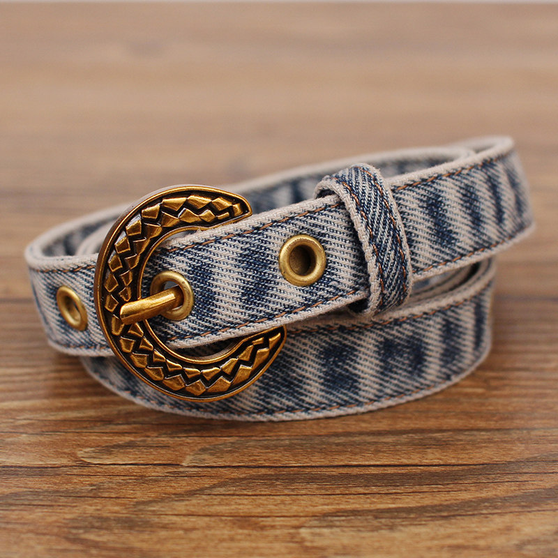 cinto feminino cinto feminino largo Cinto fino feminino Retro Denim cinto decorativo com vestido moda All-Match Jeans co