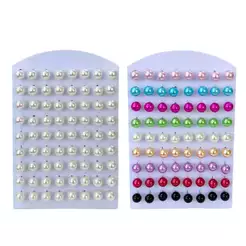 KIT Cartelao de Brincos de Perola Cartela com 36 pars de Brincos