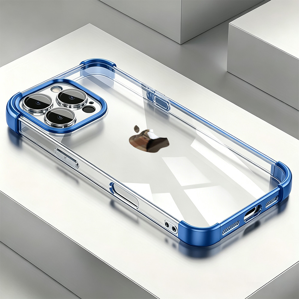 Transparente que Não Amarela Capa Capinha Para iPhone 16 15 14 Plus 13 12 11 Pro Max Normal Logo Metálico Brinde