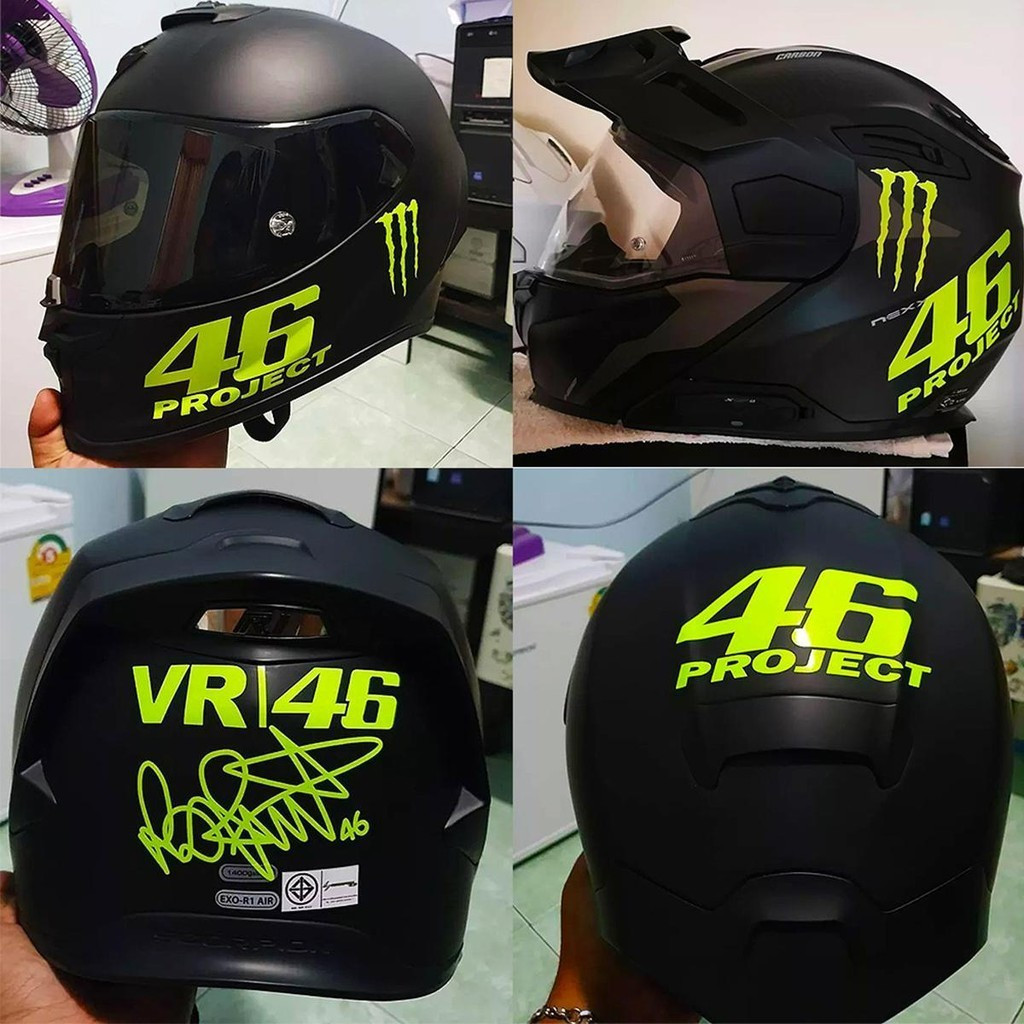 Decalques a laser coloridos No. 46, decalques decorativos para motocicletas Rossi, decalques para capacetes, capa imperm