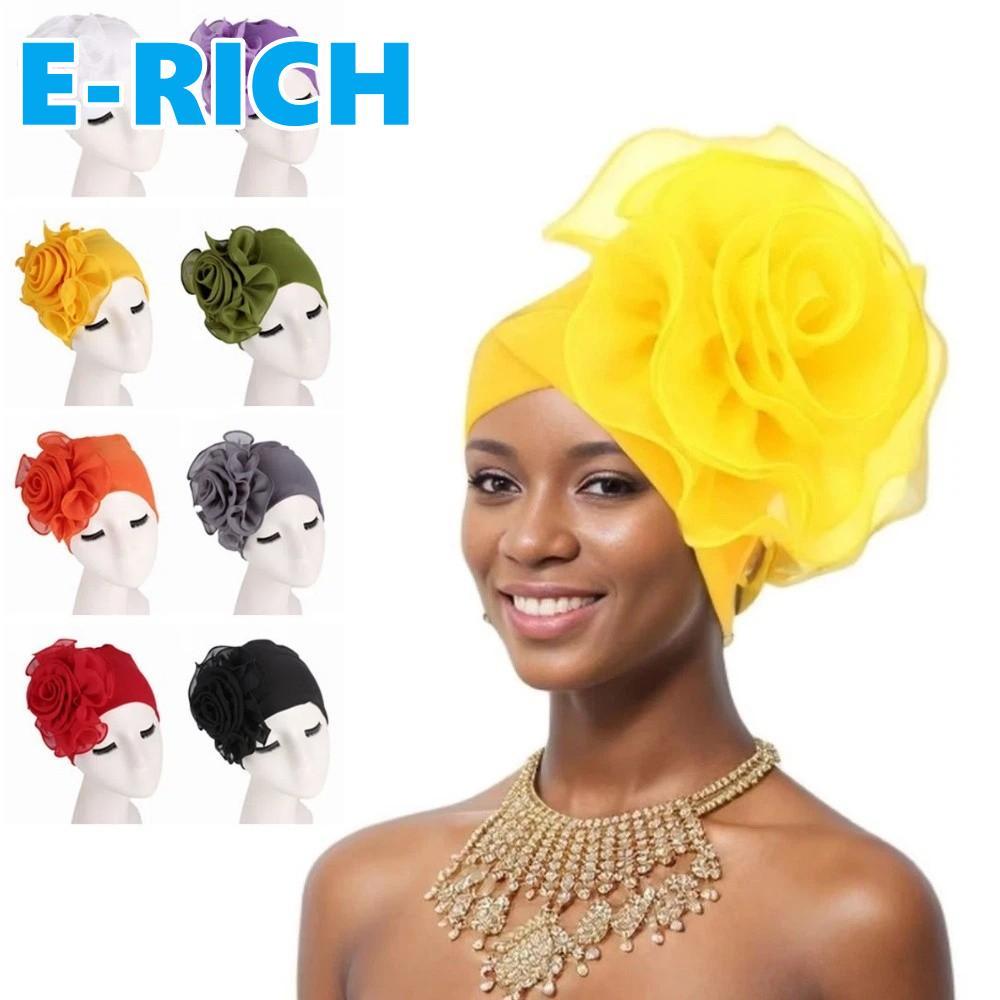 ERICH1 Boné Turbante Feminino , Cor Sólida , Tamanho Único , Flor Lateral , Hijab Do Ramadã , Lenço Islâmico Confortável