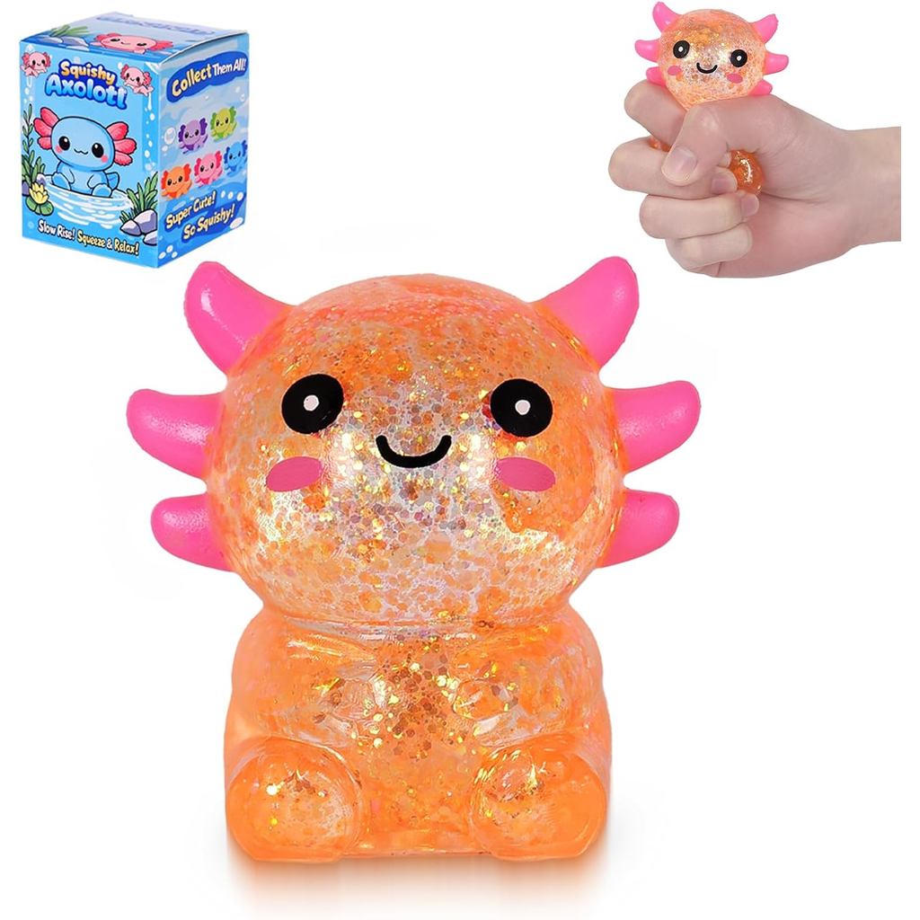 Bola Antiestresse de Axolote Macia, Brinquedo de Apertar de TPR de Elevação Lenta, Brinquedo Sensorial Fofo de Axolote p