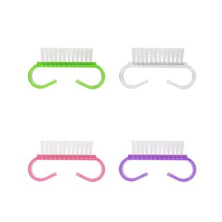 Handle Grip Nail Brush, Hand Fingernail Brush Cleaner Scrubbing Kit Pedicure for Toes and Nails Men Women (Muticolored C
