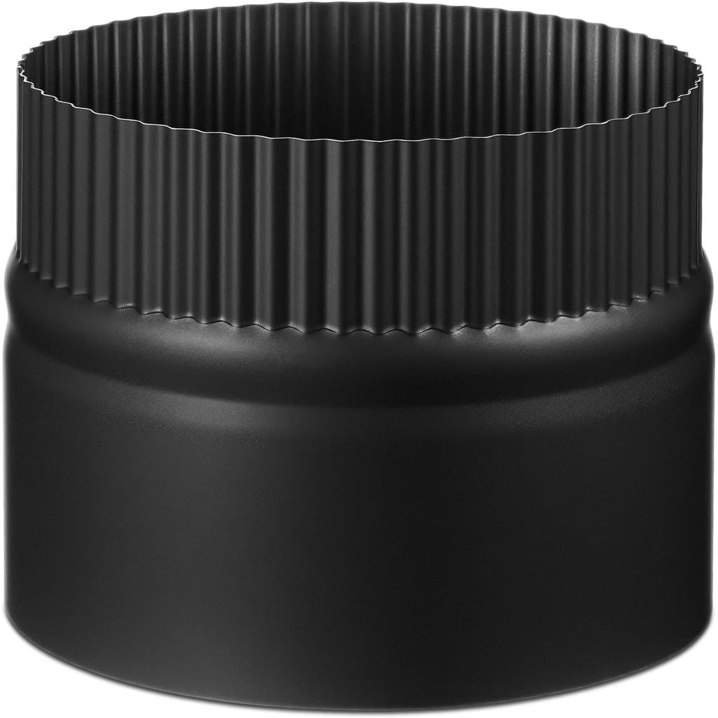 LEIFIDE 1 Peça Adaptador de Colar para Fogão 6"x 4.72" Adaptador de Fogão para Tubo de Parede Simples Preto de 6" de Diâ