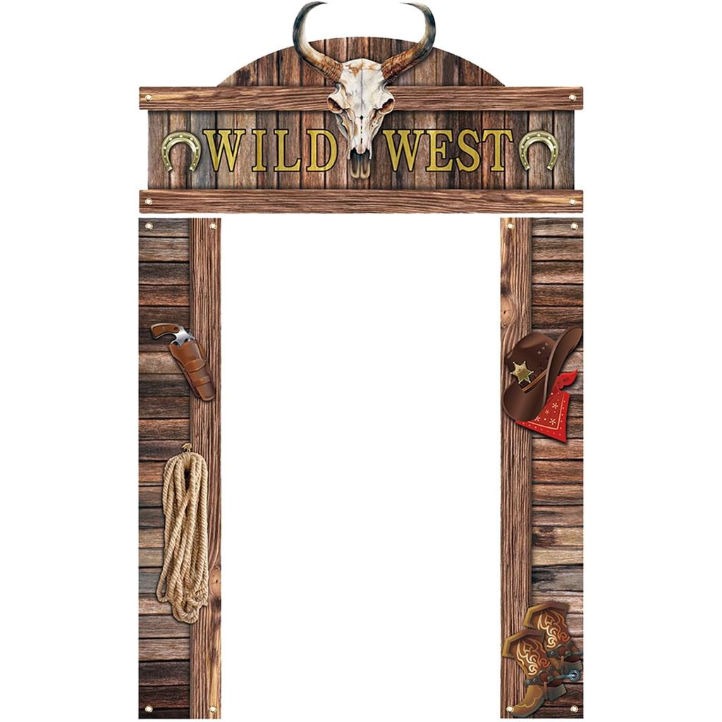 Decoração de Porta Estilo Cowboy do Oeste, Faixa de Cowboy do Velho Oeste, Placa Suspensa com Tema Ocidental, Acessórios