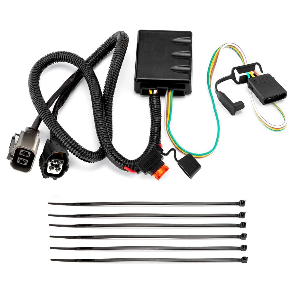 Wsays 4 Way Flat Trailer Wiring Harness Compatible with Hyundai Santa Fe 2013-2018 Fit Veracruz 2007-2012 Fit Kia Sedona