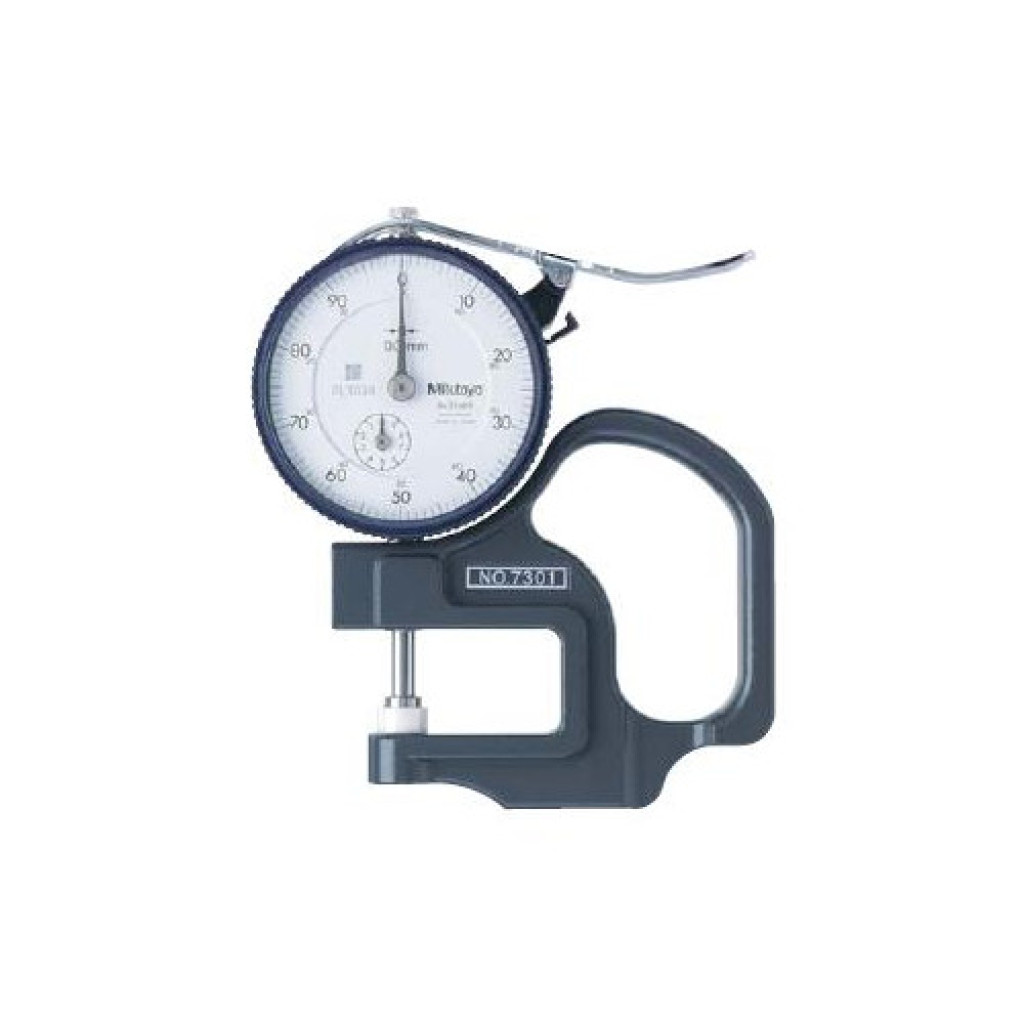 Espessímetro mecânico Mitutoyo 0-10mm x 0,01mm arco 30mm 7301 Com Certificado de Calibração