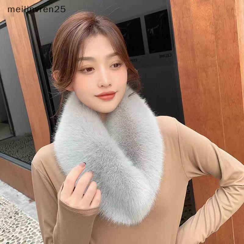 MEL Cachecol De Pele Falsa Gola Ne Mais Quente Feminino De Raposa Thi Pelúcia Xale Colar Inverno Envoltórios BR