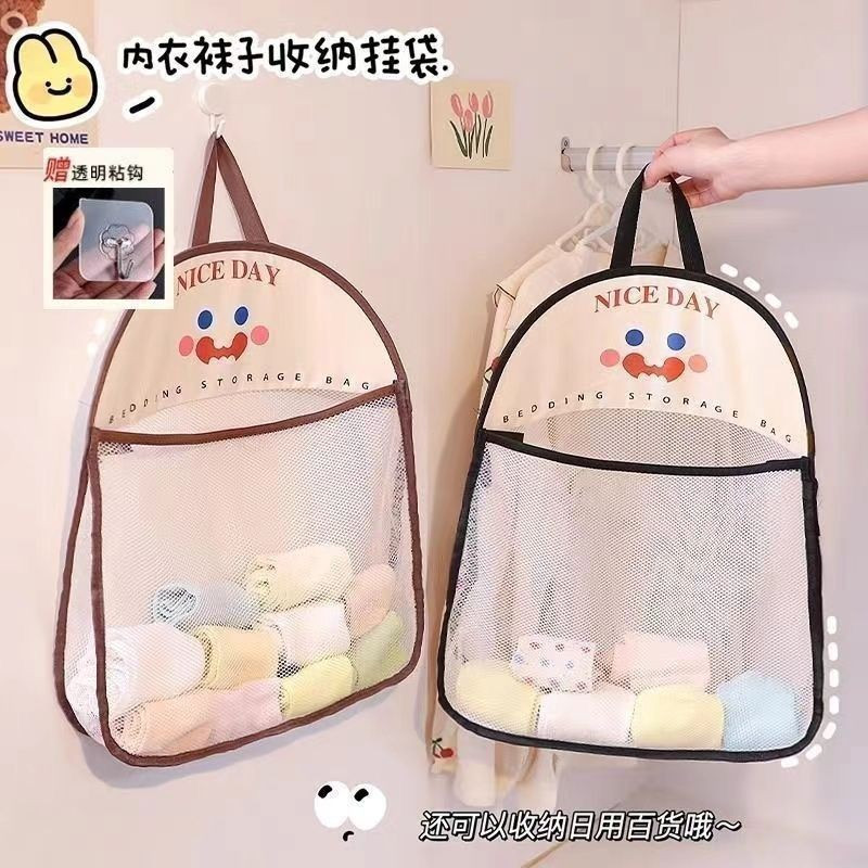 Multifuncional roupa interior meias armazenamento pendurado saco dormitório guarda-roupa cabeceira quarto atrás da porta