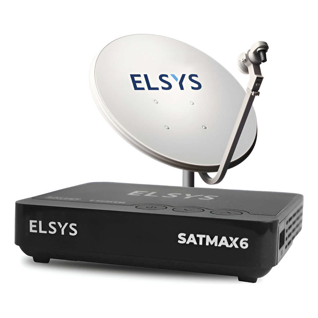 Kit Antena Parabólica Digital Hd C/ Receptor Satmax 6 Elsys