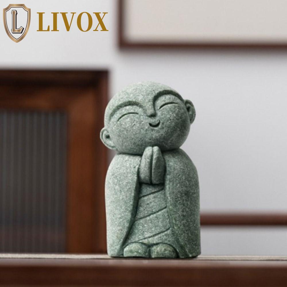 Estátua De Buda LIVOX , Estatueta Requintada De Pequenos Monges Fofos , Ornamento De Jardim Zen Em Miniatura Feito À Mão