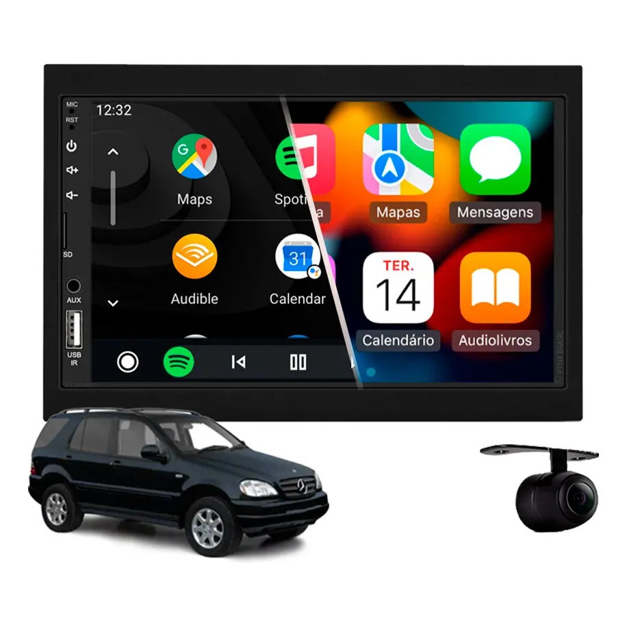 Central Multimídia Carplay Mercedes Ml320 1997 À 2005