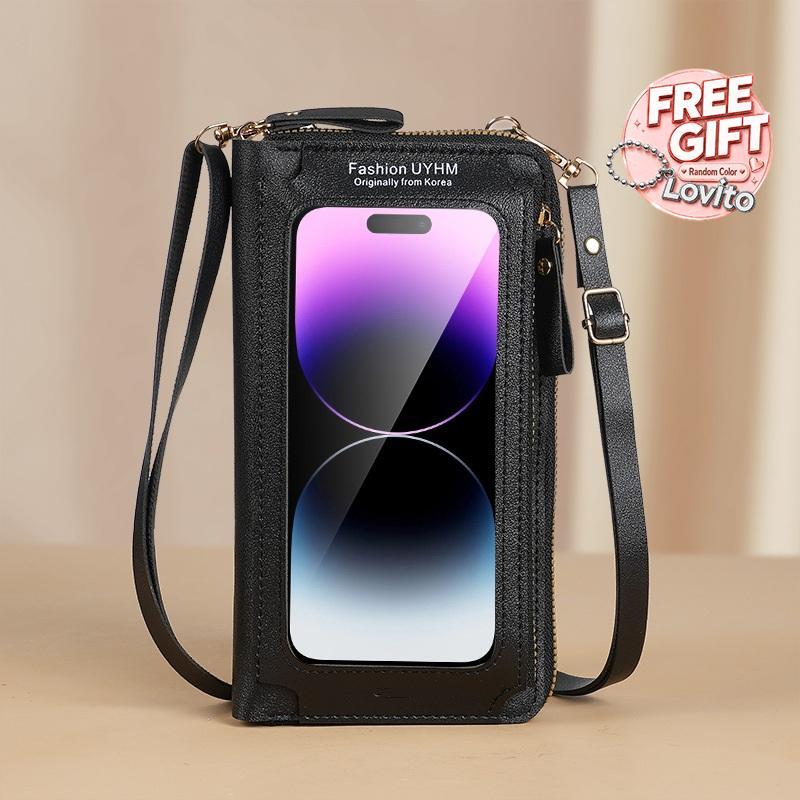 Bolsa Para Celular Com Tela Sensível Ao Toque , De Moedas Transparente De Um Ombro , Carteira Feminina Crossbody