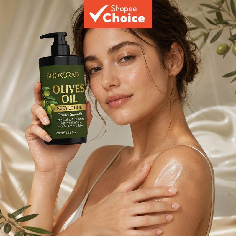 Loção Corporal de Óleo de Oliva, Aumenta o Brilho, Revitaliza a Pele Opaca, Mãos e Pescoço, Pele Opaca, Rotina de Beleza