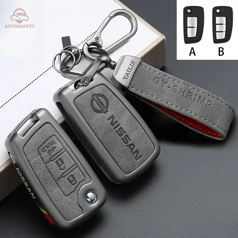 Capa De Couro Para Chave De Carro , Liga De Zinco , Nissan Qashqai J11 Xtrail Trail Murano Maxima Altima Juke Micra Tiid