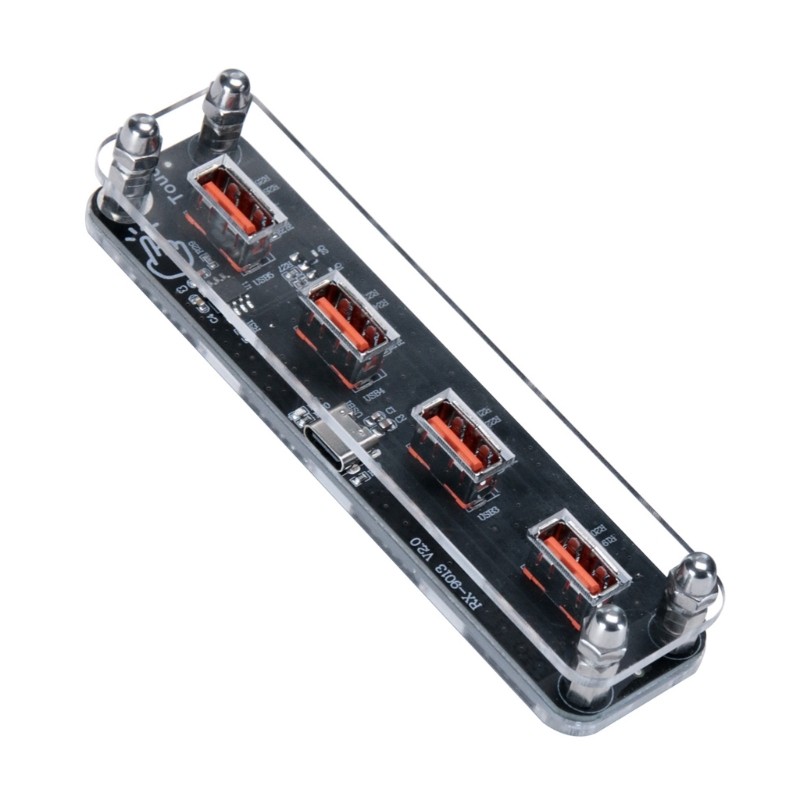 TENB 4 Portas USB Power Hub Base Acrílica Transparente Dispositivo Portátil Adequado Para Carregamento Vários Dis