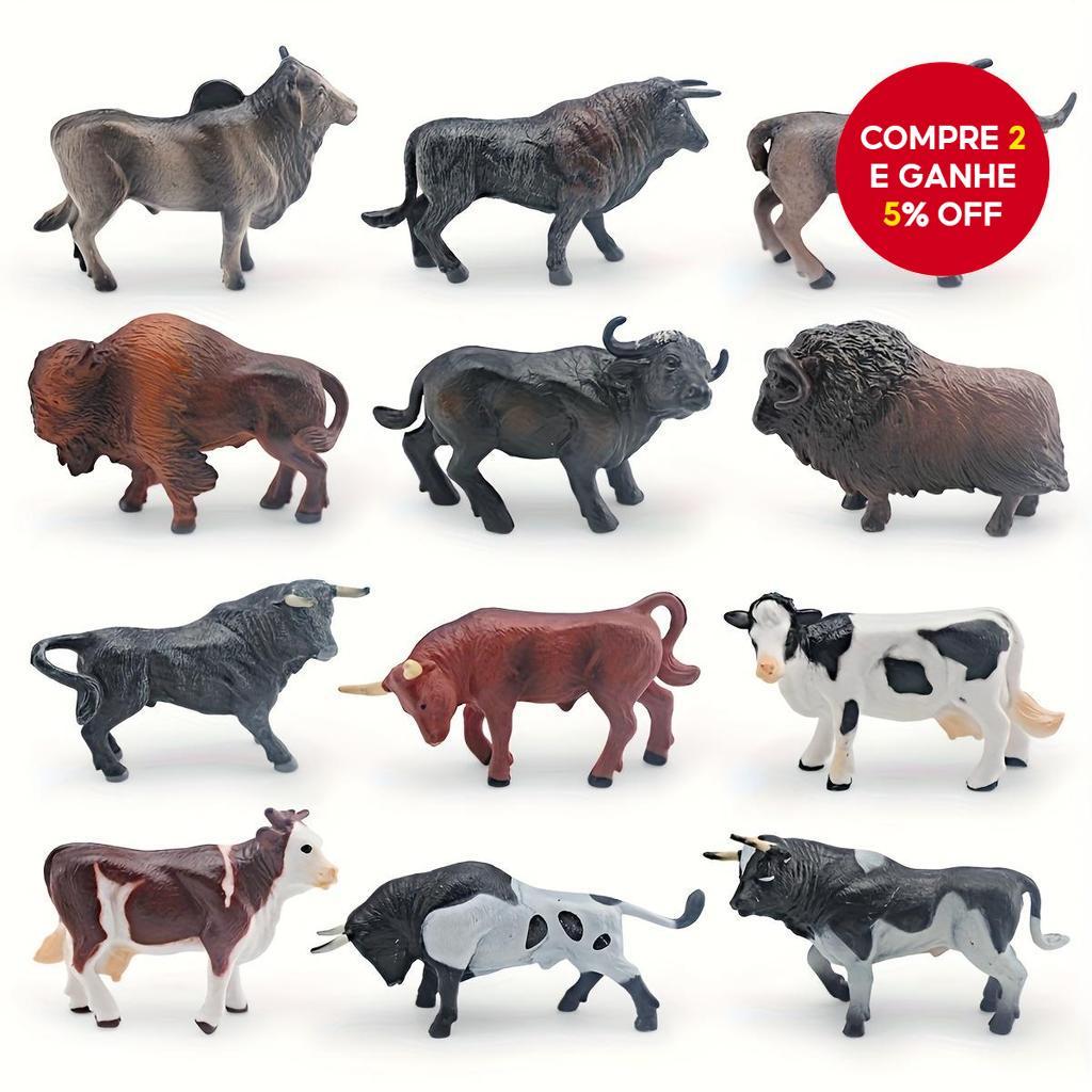 Mini Conjunto De Modelo De Vaca , Almíscar , Boi , Búfalo , Gado Lácteo , Touros Norte-Africanos , Brinquedos Educativos