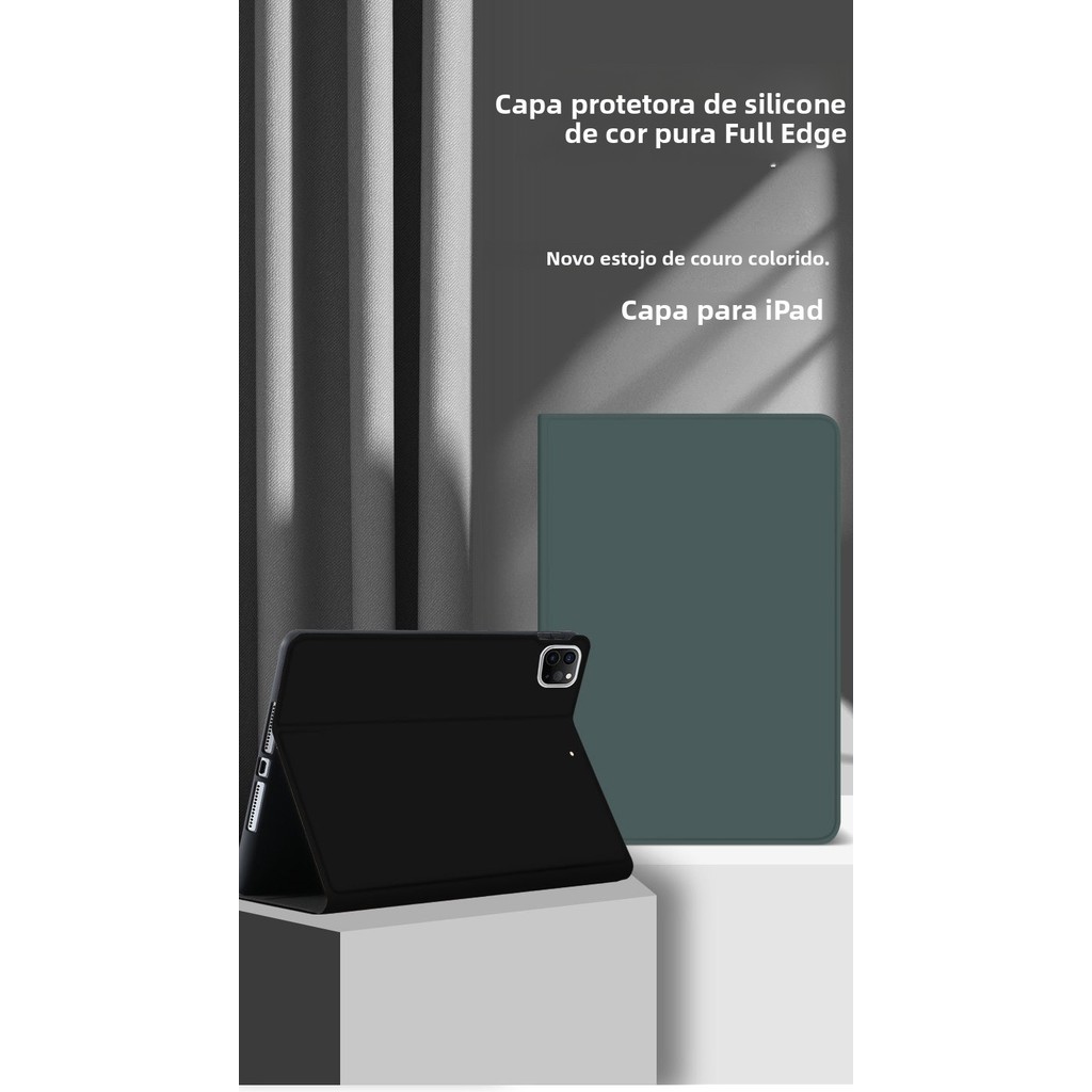 Capa protetora de couro sintético com tudo incluído para iPad Smart Sleep resistente a choques com Slot para caneta Mult