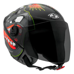 Capacete Moto Aberto Protork New Liberty Three 3 Bomb Preto Brilhante