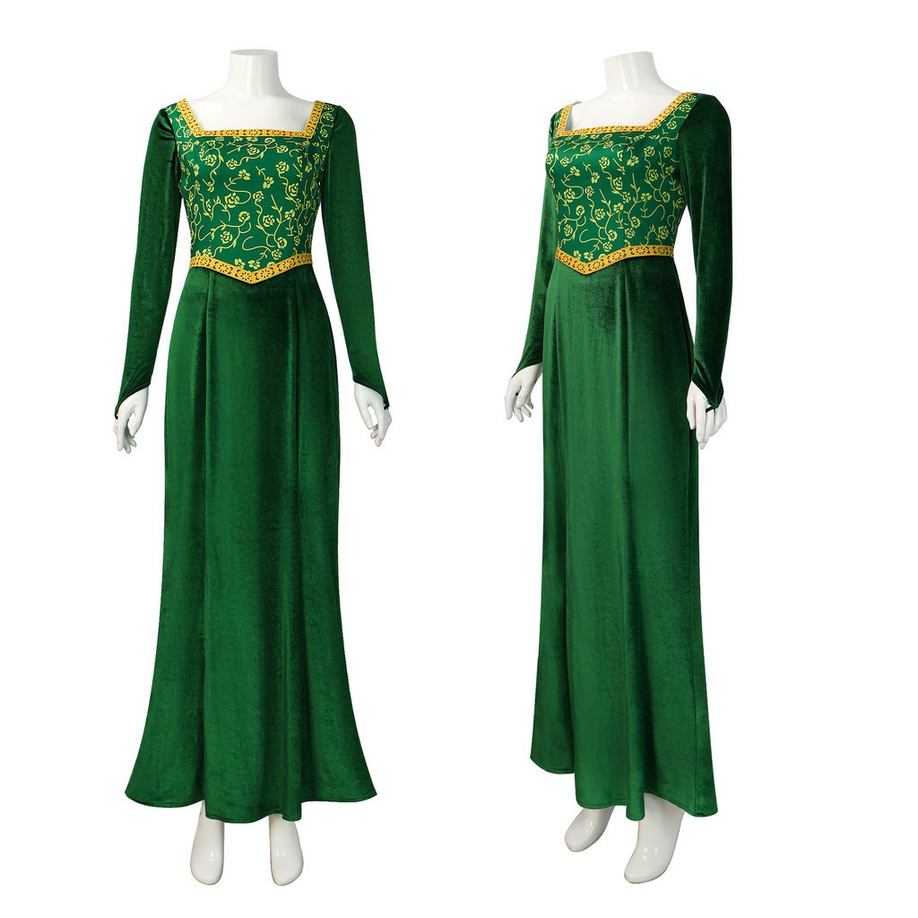 Shrek Princesa Fiona Cosplay Roupas Saia Longa Verde